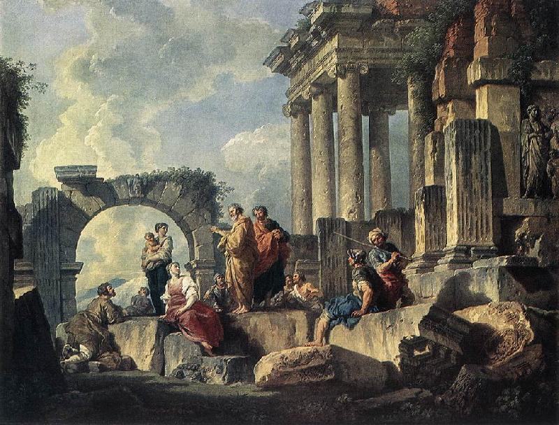 PANNINI, Giovanni Paolo Apostle Paul Preaching on the Ruins af Germany oil painting art